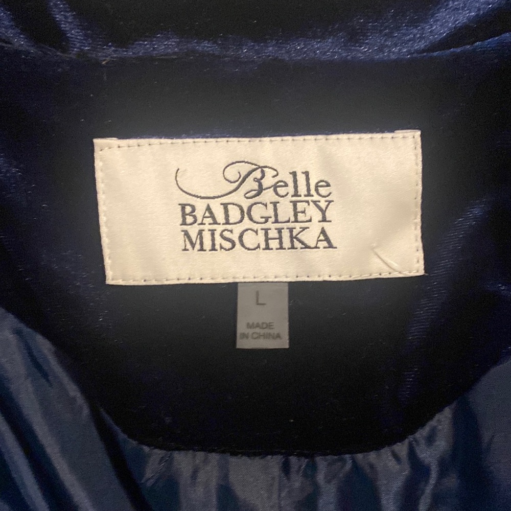 EUC Belle Badgely Mischka Velvet Moto Jacket